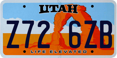 UT license plate Z726ZB