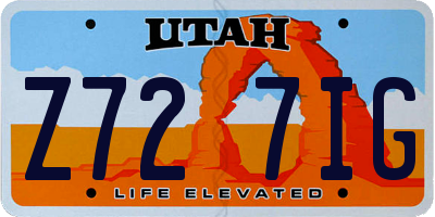 UT license plate Z727IG