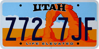UT license plate Z727JF