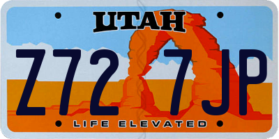 UT license plate Z727JP