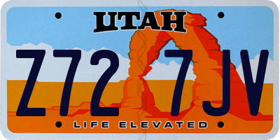 UT license plate Z727JV