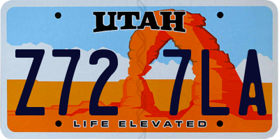 UT license plate Z727LA