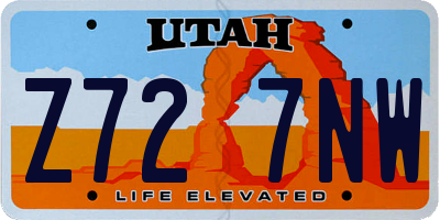 UT license plate Z727NW