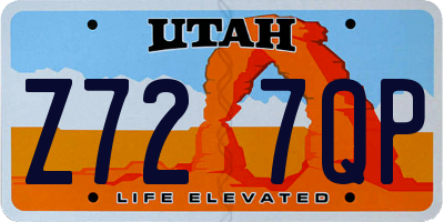 UT license plate Z727QP