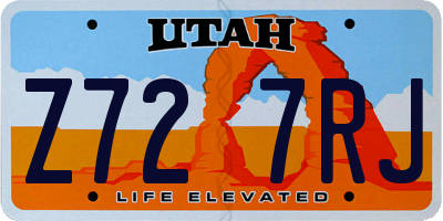 UT license plate Z727RJ