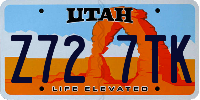 UT license plate Z727TK