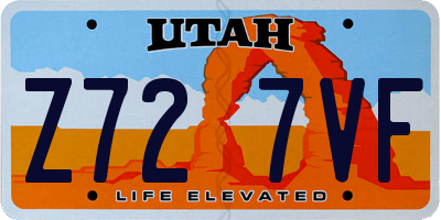 UT license plate Z727VF
