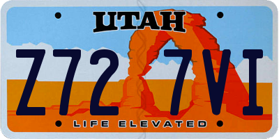 UT license plate Z727VI