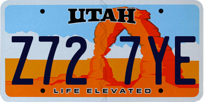UT license plate Z727YE