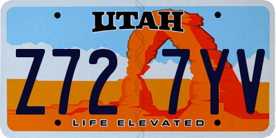 UT license plate Z727YV