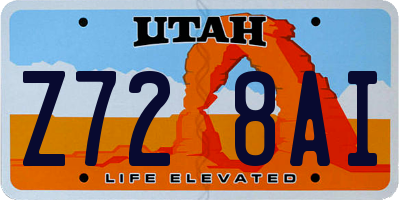 UT license plate Z728AI