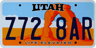 UT license plate Z728AR
