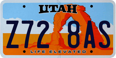 UT license plate Z728AS