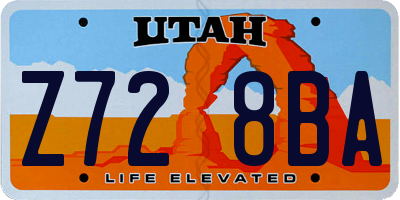 UT license plate Z728BA