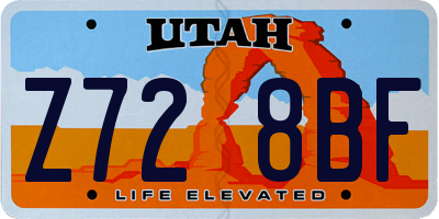 UT license plate Z728BF