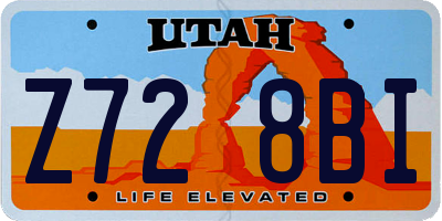 UT license plate Z728BI