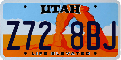 UT license plate Z728BJ