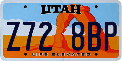 UT license plate Z728BP