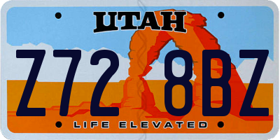 UT license plate Z728BZ