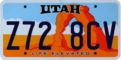 UT license plate Z728CV