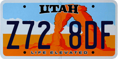 UT license plate Z728DF