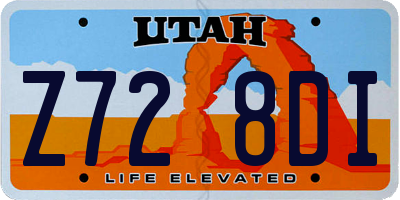 UT license plate Z728DI