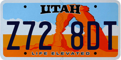 UT license plate Z728DT