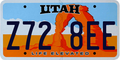 UT license plate Z728EE