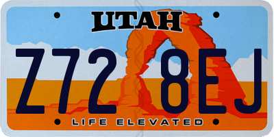 UT license plate Z728EJ