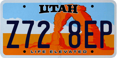UT license plate Z728EP