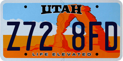 UT license plate Z728FD