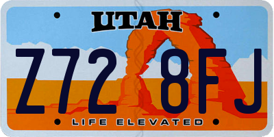 UT license plate Z728FJ