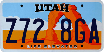 UT license plate Z728GA