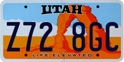 UT license plate Z728GC