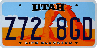 UT license plate Z728GD