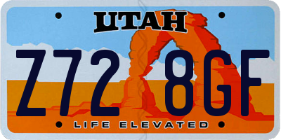 UT license plate Z728GF
