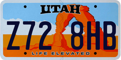 UT license plate Z728HB