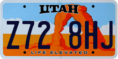 UT license plate Z728HJ