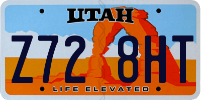 UT license plate Z728HT