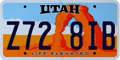 UT license plate Z728IB