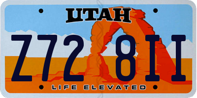 UT license plate Z728II