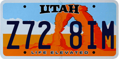 UT license plate Z728IM