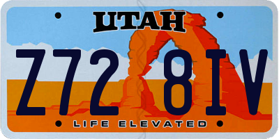 UT license plate Z728IV