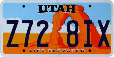 UT license plate Z728IX