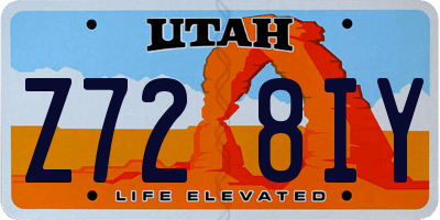 UT license plate Z728IY