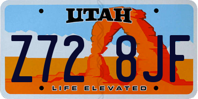 UT license plate Z728JF