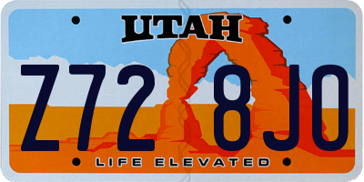 UT license plate Z728JO