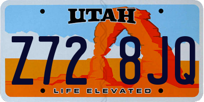 UT license plate Z728JQ