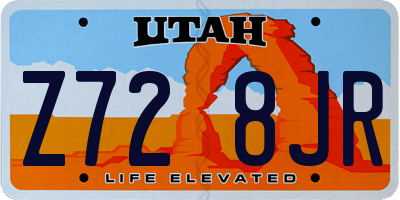 UT license plate Z728JR
