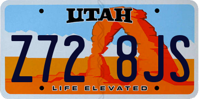 UT license plate Z728JS